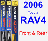 Front & Rear Wiper Blade Pack for 2006 Toyota RAV4 - Vision Saver