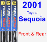 Front & Rear Wiper Blade Pack for 2001 Toyota Sequoia - Vision Saver