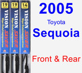 Front & Rear Wiper Blade Pack for 2005 Toyota Sequoia - Vision Saver