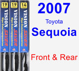 Front & Rear Wiper Blade Pack for 2007 Toyota Sequoia - Vision Saver