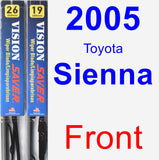 Front Wiper Blade Pack for 2005 Toyota Sienna - Vision Saver