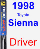 Driver Wiper Blade for 1998 Toyota Sienna - Vision Saver