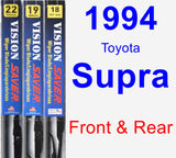 Front & Rear Wiper Blade Pack for 1994 Toyota Supra - Vision Saver