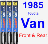 Front & Rear Wiper Blade Pack for 1985 Toyota Van - Vision Saver