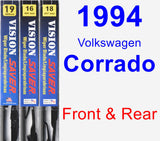 Front & Rear Wiper Blade Pack for 1994 Volkswagen Corrado - Vision Saver