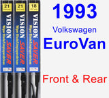 Front & Rear Wiper Blade Pack for 1993 Volkswagen EuroVan - Vision Saver