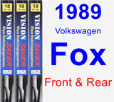 Front & Rear Wiper Blade Pack for 1989 Volkswagen Fox - Vision Saver