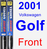 Front Wiper Blade Pack for 2001 Volkswagen Golf - Vision Saver