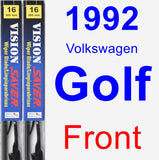 Front Wiper Blade Pack for 1992 Volkswagen Golf - Vision Saver