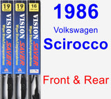 Front & Rear Wiper Blade Pack for 1986 Volkswagen Scirocco - Vision Saver