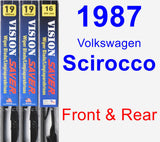 Front & Rear Wiper Blade Pack for 1987 Volkswagen Scirocco - Vision Saver