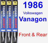 Front & Rear Wiper Blade Pack for 1986 Volkswagen Vanagon - Vision Saver