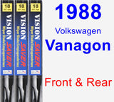 Front & Rear Wiper Blade Pack for 1988 Volkswagen Vanagon - Vision Saver