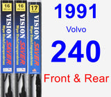 Front & Rear Wiper Blade Pack for 1991 Volvo 240 - Vision Saver