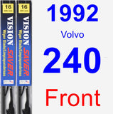 Front Wiper Blade Pack for 1992 Volvo 240 - Vision Saver