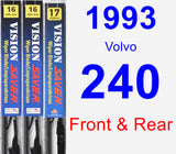 Front & Rear Wiper Blade Pack for 1993 Volvo 240 - Vision Saver