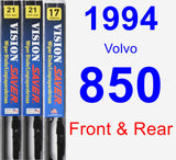 Front & Rear Wiper Blade Pack for 1994 Volvo 850 - Vision Saver