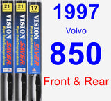 Front & Rear Wiper Blade Pack for 1997 Volvo 850 - Vision Saver