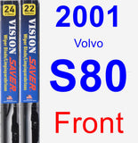 Front Wiper Blade Pack for 2001 Volvo S80 - Vision Saver