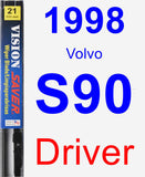 Driver Wiper Blade for 1998 Volvo S90 - Vision Saver