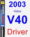 Driver Wiper Blade for 2003 Volvo V40 - Vision Saver