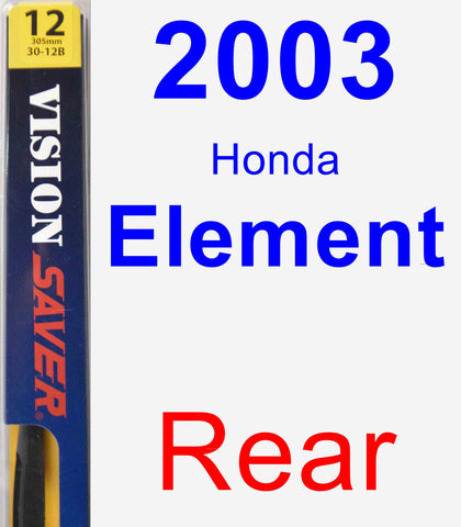 Rear Wiper Blade for 2003 Honda Element - Rear