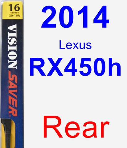 Rear Wiper Blade for 2014 Lexus RX450h - Rear