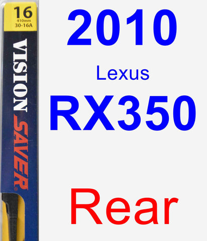 Rear Wiper Blade for 2010 Lexus RX350 - Rear