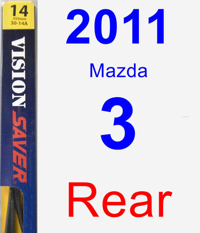 Rear Wiper Blade for 2011 Mazda 3 - Rear