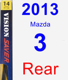 Rear Wiper Blade for 2013 Mazda 3 - Rear