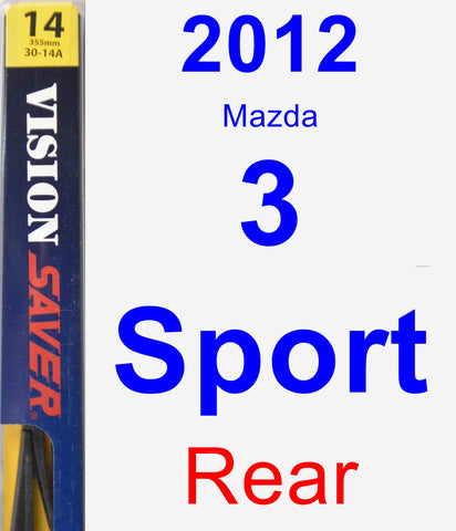 Rear Wiper Blade for 2012 Mazda 3 Sport - Rear