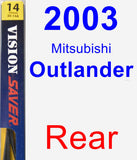 Rear Wiper Blade for 2003 Mitsubishi Outlander - Rear