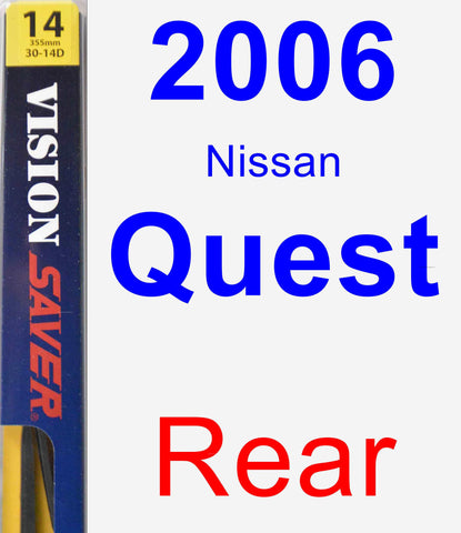 Rear Wiper Blade for 2006 Nissan Quest - Rear