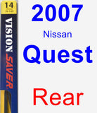 Rear Wiper Blade for 2007 Nissan Quest - Rear