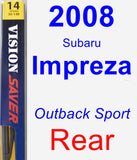 Rear Wiper Blade for 2008 Subaru Impreza - Rear