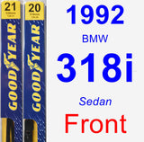 Front Wiper Blade Pack for 1992 BMW 318i - Premium