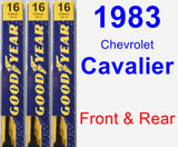 Front & Rear Wiper Blade Pack for 1983 Chevrolet Cavalier - Premium