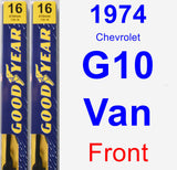 Front Wiper Blade Pack for 1974 Chevrolet G10 Van - Premium