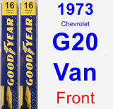 Front Wiper Blade Pack for 1973 Chevrolet G20 Van - Premium