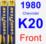 Front Wiper Blade Pack for 1980 Chevrolet K20 - Premium