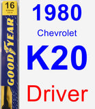 Driver Wiper Blade for 1980 Chevrolet K20 - Premium