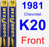 Front Wiper Blade Pack for 1981 Chevrolet K20 - Premium