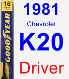 Driver Wiper Blade for 1981 Chevrolet K20 - Premium