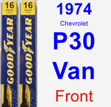 Front Wiper Blade Pack for 1974 Chevrolet P30 Van - Premium