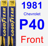 Front Wiper Blade Pack for 1981 Chevrolet P40 - Premium