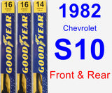 Front & Rear Wiper Blade Pack for 1982 Chevrolet S10 - Premium