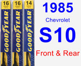 Front & Rear Wiper Blade Pack for 1985 Chevrolet S10 - Premium