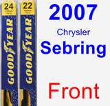 Front Wiper Blade Pack for 2007 Chrysler Sebring - Premium