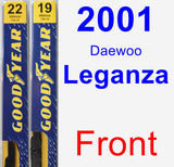 Front Wiper Blade Pack for 2001 Daewoo Leganza - Premium