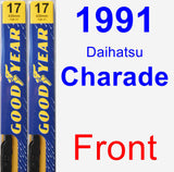 Front Wiper Blade Pack for 1991 Daihatsu Charade - Premium